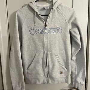 Carhartt Vintage Full Zip Hoodie Womens XS Embroidered Hooded Logo